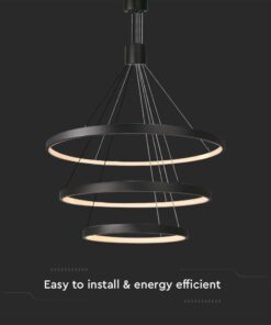 Kρεμαστό φωτιστικό οροφής LED 46W 3000K Mαύρου Χρώματος V-TAC – 15345