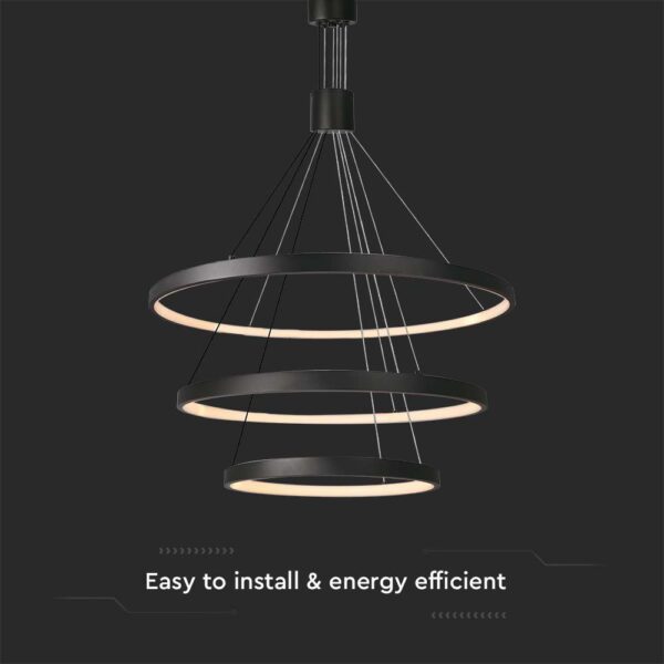 Kρεμαστό φωτιστικό οροφής LED 46W 3000K Mαύρου Χρώματος V-TAC – 15345
