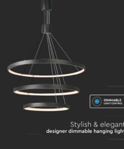 Kρεμαστό φωτιστικό οροφής LED 46W 3000K Mαύρου Χρώματος V-TAC – 15345