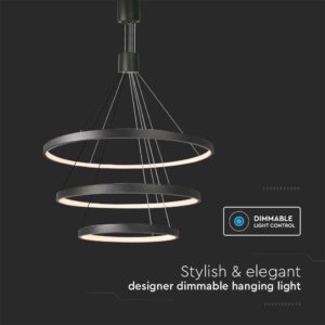 Kρεμαστό φωτιστικό οροφής LED 46W 3000K Mαύρου Χρώματος V-TAC – 15345