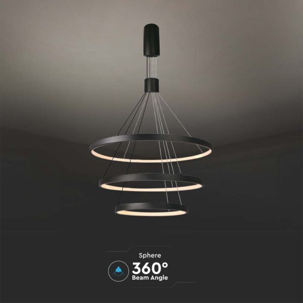 Kρεμαστό φωτιστικό οροφής LED 46W 3000K Mαύρου Χρώματος V-TAC – 15345