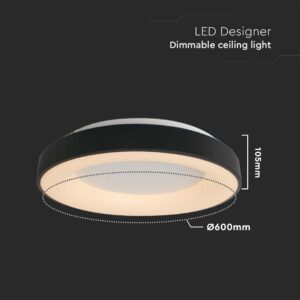 Φωτιστικό οροφής LED 49W 3000Κ Mαύρου Χρώματος V-TAC – 15346