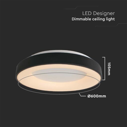 Φωτιστικό οροφής LED 49W 3000Κ Mαύρου Χρώματος V-TAC – 15346
