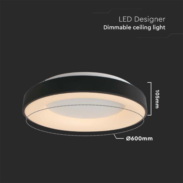 Φωτιστικό οροφής LED 49W 3000Κ Mαύρου Χρώματος V-TAC – 15346