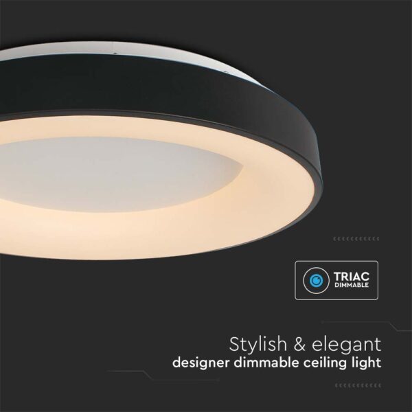 Φωτιστικό οροφής LED 49W 3000Κ Mαύρου Χρώματος V-TAC – 15346