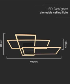 Φωτιστικό οροφής LED 47W 3000K Mαύρου Χρώματος Dimmable V-TAC – 15347