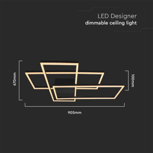 Φωτιστικό οροφής LED 47W 3000K Mαύρου Χρώματος Dimmable V-TAC – 15347