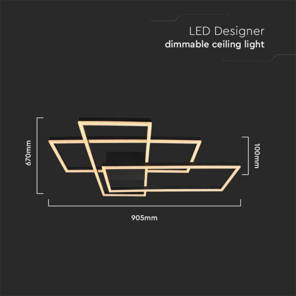 Φωτιστικό οροφής LED 47W 3000K Mαύρου Χρώματος Dimmable V-TAC – 15347