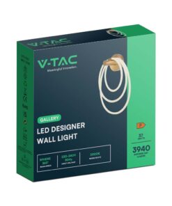Επιτοίχιο φωτιστικό LED 37W 3000K Xρυσού Χρώματος V-TAC – 15348