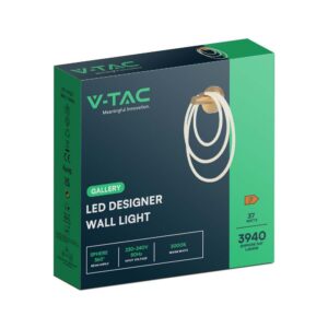 Επιτοίχιο φωτιστικό LED 37W 3000K Xρυσού Χρώματος V-TAC – 15348