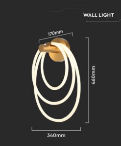 Επιτοίχιο φωτιστικό LED 37W 3000K Xρυσού Χρώματος V-TAC – 15348