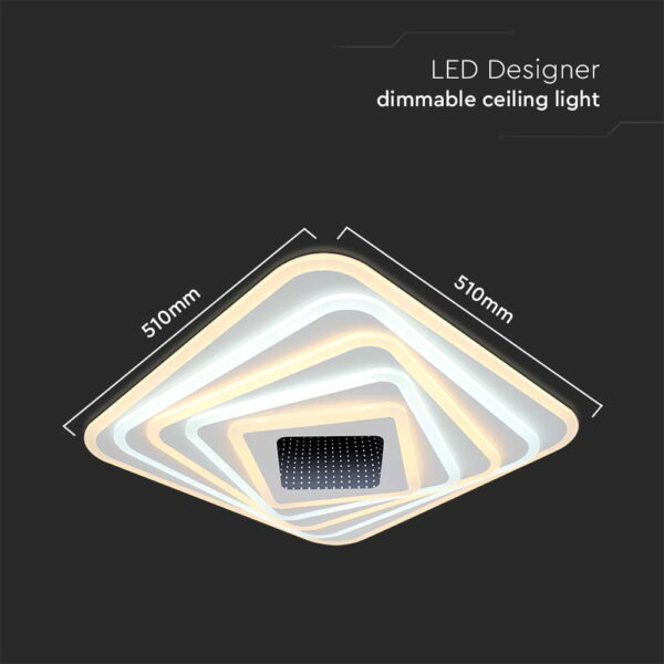Φωτιστικό οροφής LED 150W Λευκού Χρώματος Dimmable με χειριστήριο V-TAC – 15356