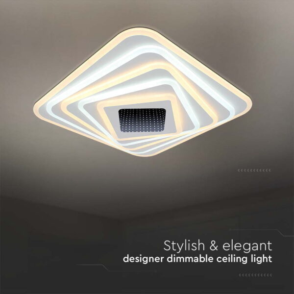 Φωτιστικό οροφής LED 150W Λευκού Χρώματος Dimmable με χειριστήριο V-TAC – 15356