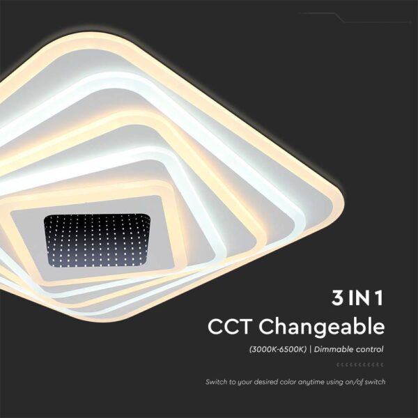 Φωτιστικό οροφής LED 150W Λευκού Χρώματος Dimmable με χειριστήριο V-TAC – 15356