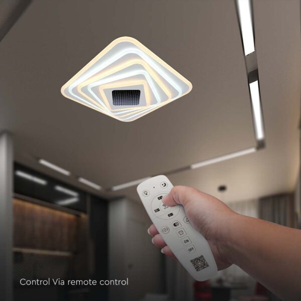 Φωτιστικό οροφής LED 150W Λευκού Χρώματος Dimmable με χειριστήριο V-TAC – 15356