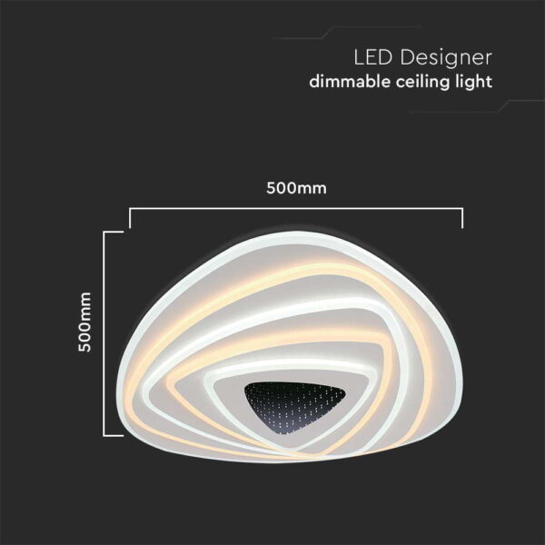 Φωτιστικό οροφής LED 120W Λευκού Χρώματος Dimmable Με χειριστήριο V-TAC – 15357