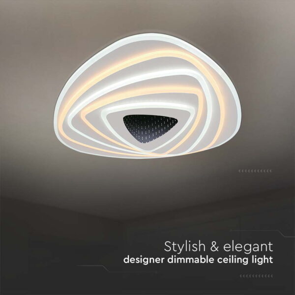 Φωτιστικό οροφής LED 120W Λευκού Χρώματος Dimmable Με χειριστήριο V-TAC – 15357