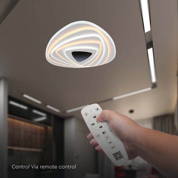 Φωτιστικό οροφής LED 120W Λευκού Χρώματος Dimmable Με χειριστήριο V-TAC – 15357