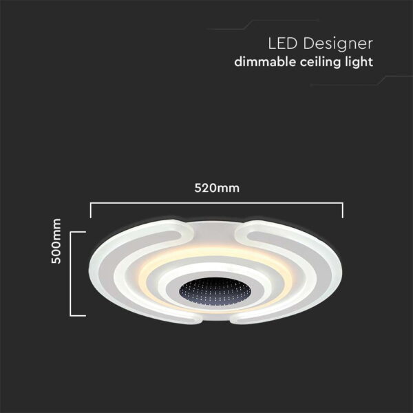 Φωτιστικό οροφής LED 95W Λευκού Χρώματος Dimmable με Χειριστήριο V-TAC – 15358