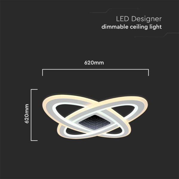Φωτιστικό οροφής LED 130W Λευκού Χρώματος Dimmable με χειριστήριο V-TAC – 15360