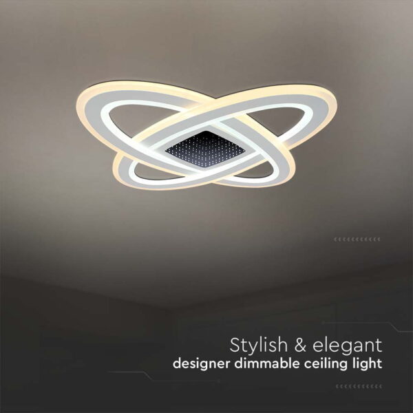 Φωτιστικό οροφής LED 130W Λευκού Χρώματος Dimmable με χειριστήριο V-TAC – 15360