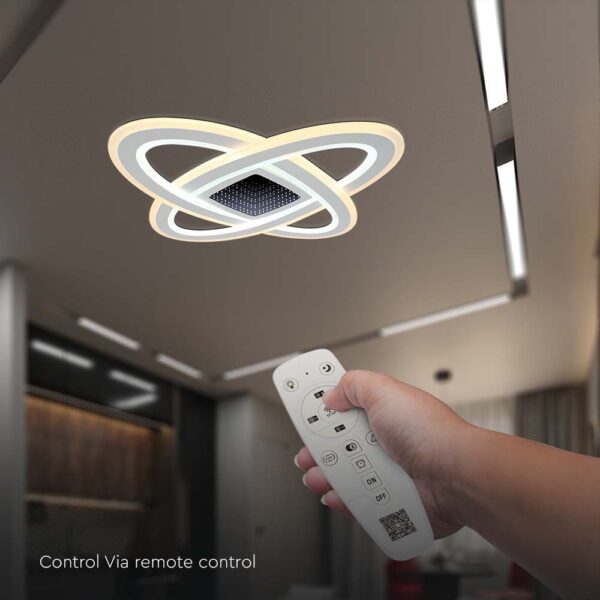 Φωτιστικό οροφής LED 130W Λευκού Χρώματος Dimmable με χειριστήριο V-TAC – 15360
