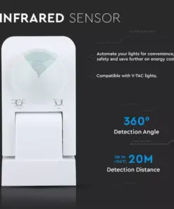 Ανιχνευτής κίνησης/παρουσίας Infrared Max 1000W Λευκός V-TAC – 1500