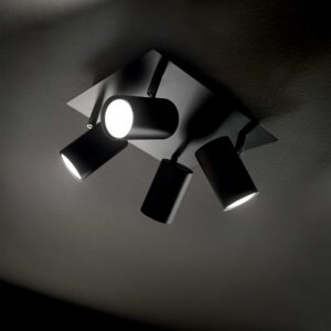 IDEAL LUX Φωτιστικό Οροφής SPOT 4xGU10 Μαύρου Χρώματος – 156781
