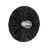 GloboStar® COLOMBO 02279 Boho Φωτιστικό Τοίχου – Απλίκα Μονόφωτο 1 x E27 AC 220-240V IP20 – Φ40 x Υ4.5cm – Μαύρη Φυσική Ράφια Άχυρο Πλέγμα – 5 Χρόνια Εγγύηση
