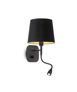 IDEAL LUX Επιτοίχιο Φωτιστικό με LED Αναγνώστη NORDIK 1xE14 Μαύρου Χρώματος – 158242