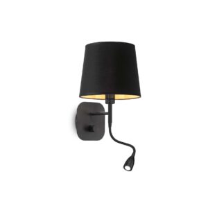 IDEAL LUX Επιτοίχιο Φωτιστικό με LED Αναγνώστη NORDIK 1xE14 Μαύρου Χρώματος – 158242