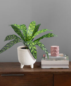 GloboStar® Artificial Garden YUKATAN 20513 Διακοσμητικό Κεραμικό Κασπώ Γλάστρα – Flower Pot Μπεζ Φ16 x Υ17.5cm