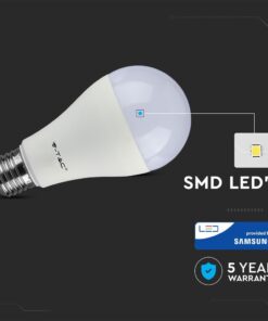 LED Λάμπα E27 A65 15W V-TAC PRO Samsung Chip 200° 1250lm Φυσικό Λευκό 4000K – 160