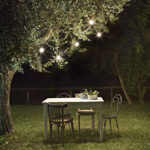 IDEAL LUX Αδιάβροχη Γιρλάντα Καλώδιο 4,04m  FIESTA 5xE27 IP44 Λευκού Χρώματος – 218724