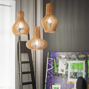 IDEAL LUX Κρεμαστό Φωτιστικό CITRUS-1 1xE27 Χρώματος Ξύλου – 159843