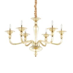 IDEAL LUX Κρεμαστό Φωτιστικό DANIELI 6xE14 Χρυσού Χρώματος – 159942