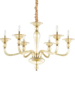 IDEAL LUX Κρεμαστό Φωτιστικό DANIELI 6xE14 Χρυσού Χρώματος – 159942