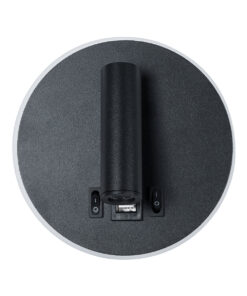 GloboStar® LADY-R 60938 Μοντέρνο Φωτιστικό Τοίχου – Απλίκα Ξενοδοχείου Bed Side LED 6W 600lm 36° & 360° AC 220-240V – Reading Light & Κρυφός Φωτισμός – Φορτιστής USB 3A – Φ15 x Υ7cm – Φυσικό Λευκό 4500K – Μαύρο – 3 Χρόνια Εγγύηση