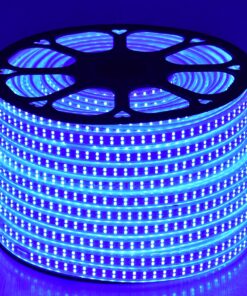 GloboStar® 70516 Wide Ταινία Διπλής Σειράς Epistar LED SMD 2835 1m 24W/m 180LED/m 3144lm/m 120° DC 230V Αδιάβροχη IP68 Μπλε Dimmable