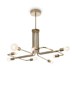 IDEAL LUX Κρεμαστό Φωτιστικό TRIUMPH 8xE27 Χρώματος Παλαιωμένου Χρυσού – 160269