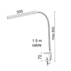 Φωτιστικό Γραφείου LED Αφής 5W με Σφιγκτήρα Λευκό Φυσικό Λευκό 4000K Dimmable ACA DECOR – 16055LEDWHC