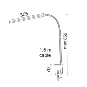 Φωτιστικό Γραφείου LED Αφής 5W με Σφιγκτήρα Λευκό Φυσικό Λευκό 4000K Dimmable ACA DECOR – 16055LEDWHC