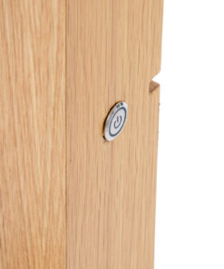 GloboStar® MAKEUP MIRROR-160×80-1 Μοντέρνος Καθρέπτης Μακιγιάζ με Πλαίσιο Φυσικού Ξύλου με Διακόπτη On/Off 20 x E27 AC220-240V – Μ80 x Π7 x Υ160cm – Μπεζ Δρυς