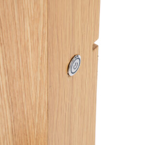 GloboStar® MAKEUP MIRROR-160×80-1 Μοντέρνος Καθρέπτης Μακιγιάζ με Πλαίσιο Φυσικού Ξύλου με Διακόπτη On/Off 20 x E27 AC220-240V – Μ80 x Π7 x Υ160cm – Μπεζ Δρυς