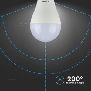 LED Λάμπα E27 A65 17W V-TAC PRO Samsung Chip 200° 1521lm Ψυχρό Λευκό 6400K – 164