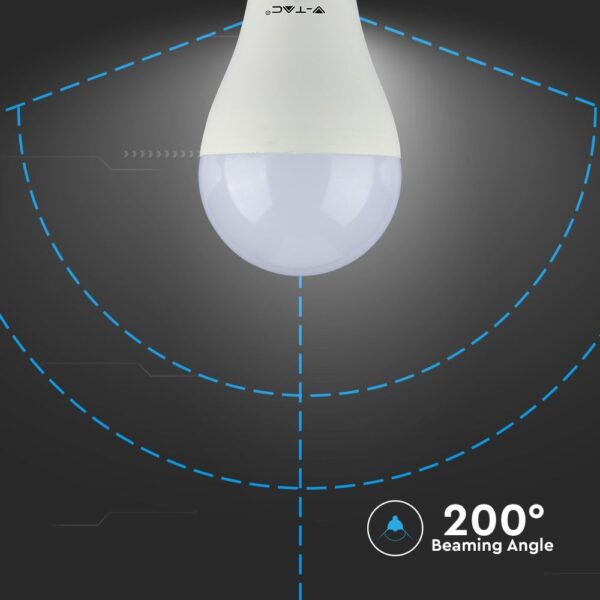 LED Λάμπα E27 A65 17W V-TAC PRO Samsung Chip 200° 1521lm Ψυχρό Λευκό 6400K – 164