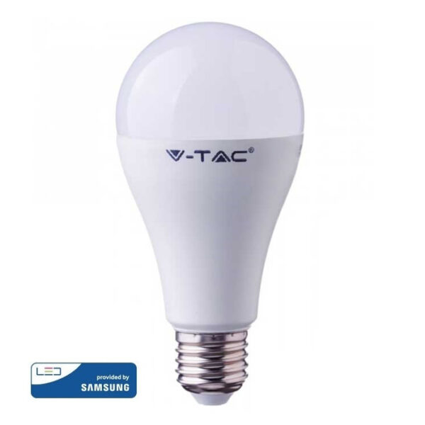 LED Λάμπα E27 A65 17W V-TAC PRO Samsung Chip 200° 1521lm Φυσικό Λευκό 4000K - 163