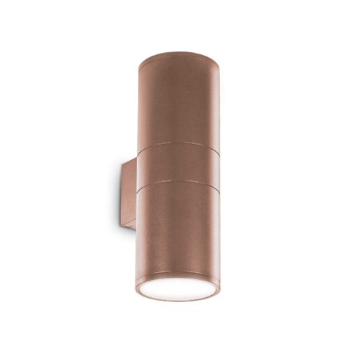 IDEAL LUX Επιτοίχιο Φωτιστικό GUN 2xE27 IP54 Καφέ Χρώματος – 163611