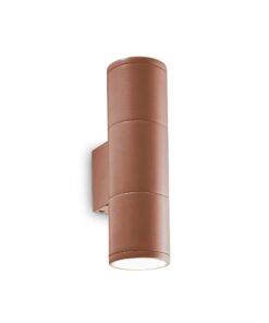 IDEAL LUX Απλίκα Τοίχου Βεράντας GUN 2xGU10 IP44 Καφέ Χρώματος – 163635