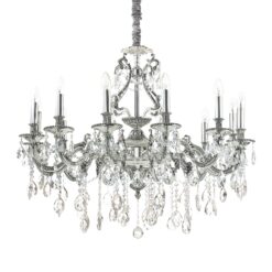 IDEAL LUX Κρεμαστό Φωτιστικό Οροφής GIOCONDA 12xE14 Ασημί Χρώματος – 164953